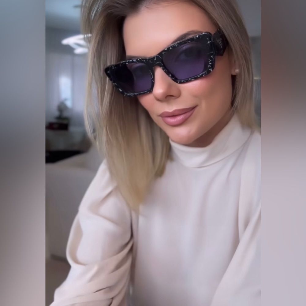 New🔥 - PRADA Oversized Woman Sunglasses 0PR 08YS Havana Black/White